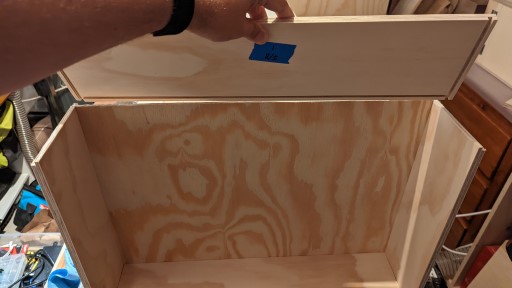 A drawer getting assembled