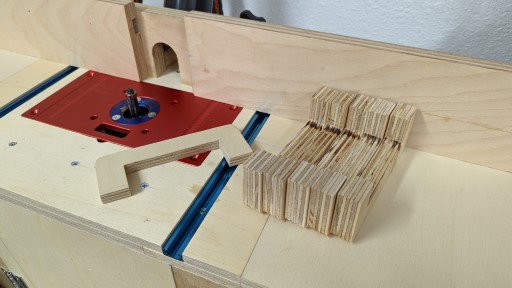 Rounding the handle's edges on the router table