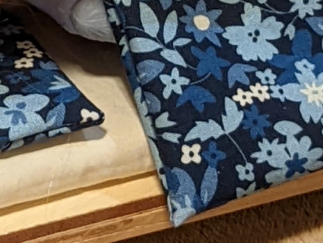 The fabric used for the bedding came from mask sewing leftovers